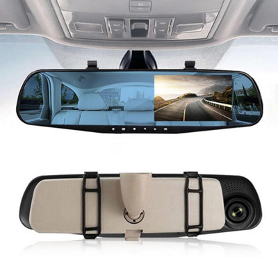 Goodyear HD Mirror Dash Cam Car DVR Video Recorder with Front and Rear Camera