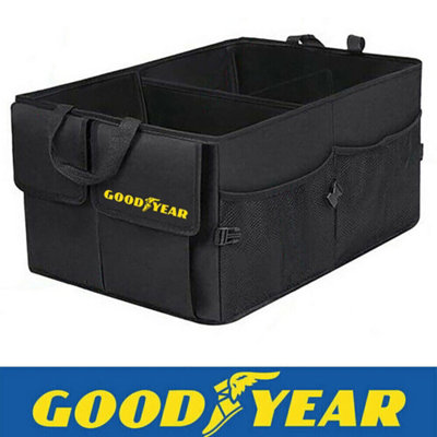 Goodyear Heavy Duty Collapsible Car Boot Organiser Tidy Storage Box  Foldable