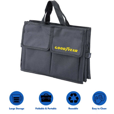 Goodyear Heavy Duty Collapsible Car Boot Organiser Tidy Storage Box Foldable - 8