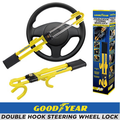 Goodyear Heavy Duty Dual Style Steering Wheel Lock Car Van Security