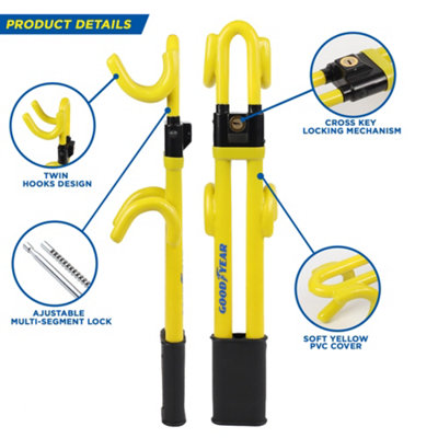 Goodyear Heavy Duty Dual Style Steering Wheel Lock Car Van Security - 4