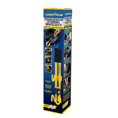 Goodyear Heavy Duty Dual Style Steering Wheel Lock Car Van Security - 9