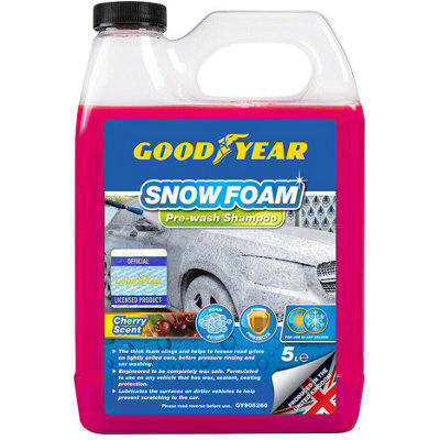 Goodyear Snow Foam Shampoo Car Wash 5L pH Neutral - Cherry Scent (1 Pack)  at B&Q