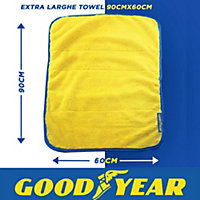 Goodyear Ultra Absorbent Pro Valet Car Wash Microfiber Cloth Cleaning XL 90x60cm
