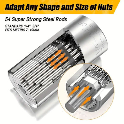 Goodyear Universal Socket Set 1/4"-3/4" Includes Wrench Adapter DIY Car