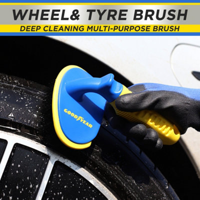 Goodyear Washing Clean Car Wheel Cleaning Brush Tool Tire Alloy Soft Bristle Cleaner