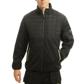 Goodyear Workwear Mens Lightweight Quilted Thermal Wind Resistant Work Jacket, Black/Black, L