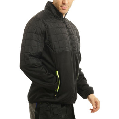 Goodyear Workwear Mens Lightweight Quilted Thermal Wind Resistant Work Jacket, Black/Black, M