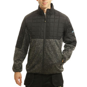 Goodyear Workwear Mens Lightweight Quilted Thermal Wind Resistant Work Jacket, Black/Grey Marl, M