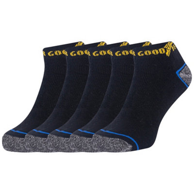 Goodyear Workwear Mens Low Cut Ankle Socks, Black/Grey, One Size (5 Pairs)