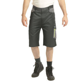 Goodyear Workwear Mens Multi Pocket Cargo Shorts, Black/Grey, 30W