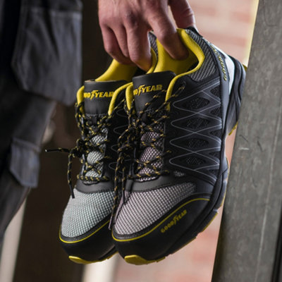 Baskets De Sécurité Goodyear S1P SRA HRO – Chaussures Travail Homme Sans Métal, Légères & Antidérapantes