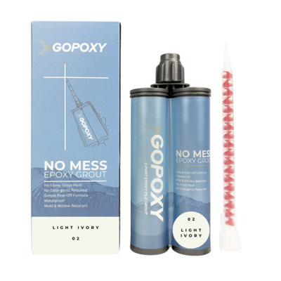 GoPoxy No Mess Epoxy Tile Grout - Light Ivory 02