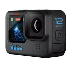 GoPro Hero 12 Black Action Camera, Dash Cam, Fully Waterproof with Case & SD Memory Card