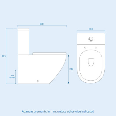 Gordonia Cloakroom Rimless Close Coupled WC Toilet - 8