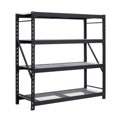 Gorilla 4-Tier Heavy Duty Industrial Storage Rack, 6ft x 6.4ft x 2ft ...