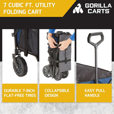 Gorilla Carts 7 cu feet 185L Foldable Festival Wagon Collapsible ...