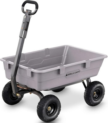 Gorilla Carts Poly Garden Dump Cart with Steel Frame rust-proof poly ...