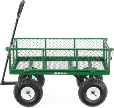 Gorilla Carts Steel Garden Cart with Removable Sides with a Capacity of 400 lb, Green