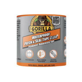 Gorilla Glue 3044751 Gorilla Waterproof Patch & Seal Tape 100mm x 2.4m Clear GRGWPSTCL