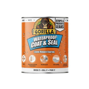 Gorilla Glue 3244001 Waterproof Coat & Seal Liquid Rubber Coating White 473ml GRGPSPWH473