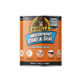 Gorilla Glue 3244021 Waterproof Coat & Seal Liquid Rubber Coating Black 473ml GRGPSPBL473