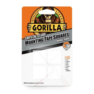 Gorilla Mounting Tape (Pack of 24) Clear (One Size) DIY at B&Q