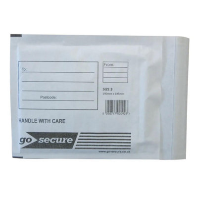 GoSecure Bubble Envelope Size 3 Internal Dimensions 140x195mm White ...