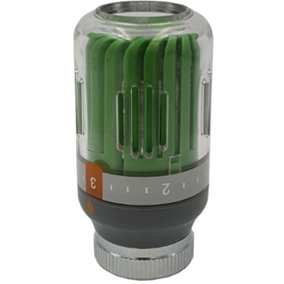 Goshe Green/Grey Radiator Thermostatic Valve Head M30x1,5 Crystal Colour 8-30C Temperature