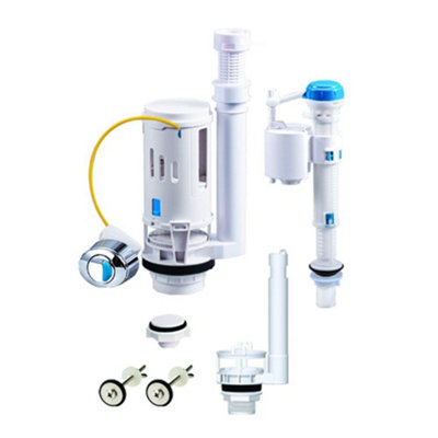 Gota V26 Toilet WC Cistern Spares Pack Push Button Cable Dual Flush Valve and 1/2" Bottom Entry Fill Valve