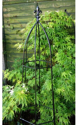 Gothic 6Ft Obelisk Bare Metal/Ready to Rust - Garden Plant Border Support - Solid Steel - L40.7 x W40.7 x H182.9 cm