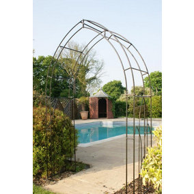 Gothic Arch (Inc Ground Spikes) Garden Archway - Solid Steel - L53.3 x W142.2 x H223.5 cm - Black