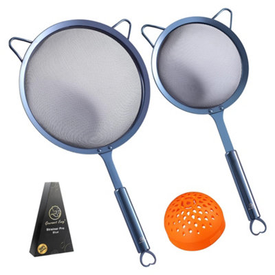 Gourmet Easy Set of 2 Stainless Steel Strainer - Blue