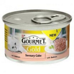 Gourmet Gold Savoury Cake Salmon In Gravy 85g (Pack of 12)