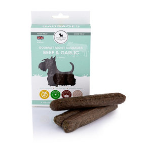 Gourmet Moist Sausages Beef & Garlic (1 packet) Natural Healthy Training Treats for Dogs
