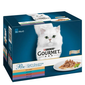 Gourmet Perle Adult Cat Mini Fillets Connoisseurs 12x85g (Pack of 4)