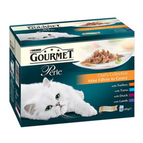 Gourmet Perle Pouch Chefs Selection Cat Food 12x85g Pack of 4