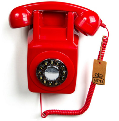 GPO 746 Wall-Mounted Push-Button Telephone - Retro Landline Phone ...