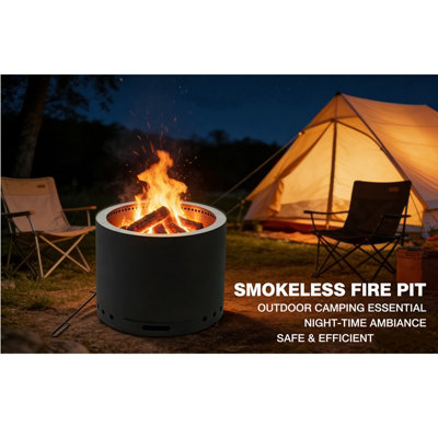 Gr8 Garden 20 inch Smokeless Stainless Steel Fire Pit Stove with