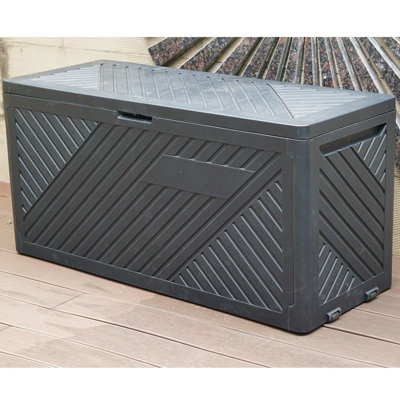 Gr8 Garden Anthracite 280L Plastic Storage Box Garden Outdoor Shed ...