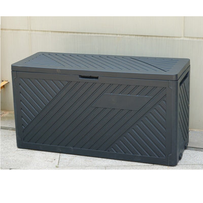 Gr8 Garden Anthracite 280L Plastic Storage Box Garden Outdoor Shed ...