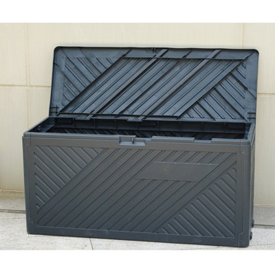 Gr8 Garden Anthracite 280L Plastic Storage Box Garden Outdoor Shed ...