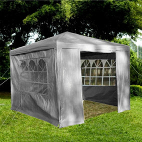 Gr8 Garden Grey Gazebo Marquee Awning Beach Party Camping Tent Canopy 3 x 3m