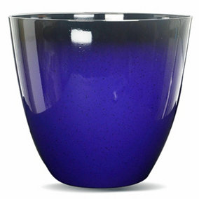 Gr8 Garden Large Round Blue Glazed Effect Egg Cup Planter Patio Flower Plant Pot Tub