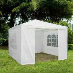 Gr8 Garden White Gazebo Marquee Awning Beach Party Camping Tent Canopy 3 x 3m