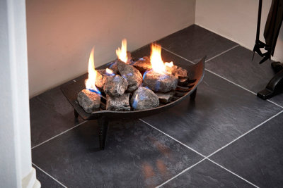 GRA03 18 Metal Fire Grate 12x44x29cm Heavy Duty Fireplace Coal Log ...