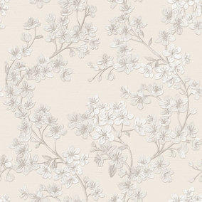 Grace Blossom Ivory/Cream Wallpaper