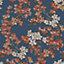 Grace Blossom Navy/Orange Wallpaper