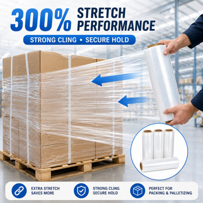 Grace Clear Pallet Stretch Wrap 23 Micron 500mm x 300m - Single Roll