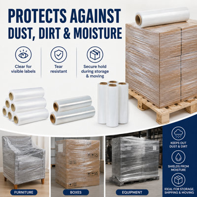 Grace Clear Pallet Stretch Wrap 23 Micron 500mm x 300m - Single Roll